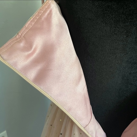 Pink & Gold Tulle Dress with Straps - Picture 7 of 8